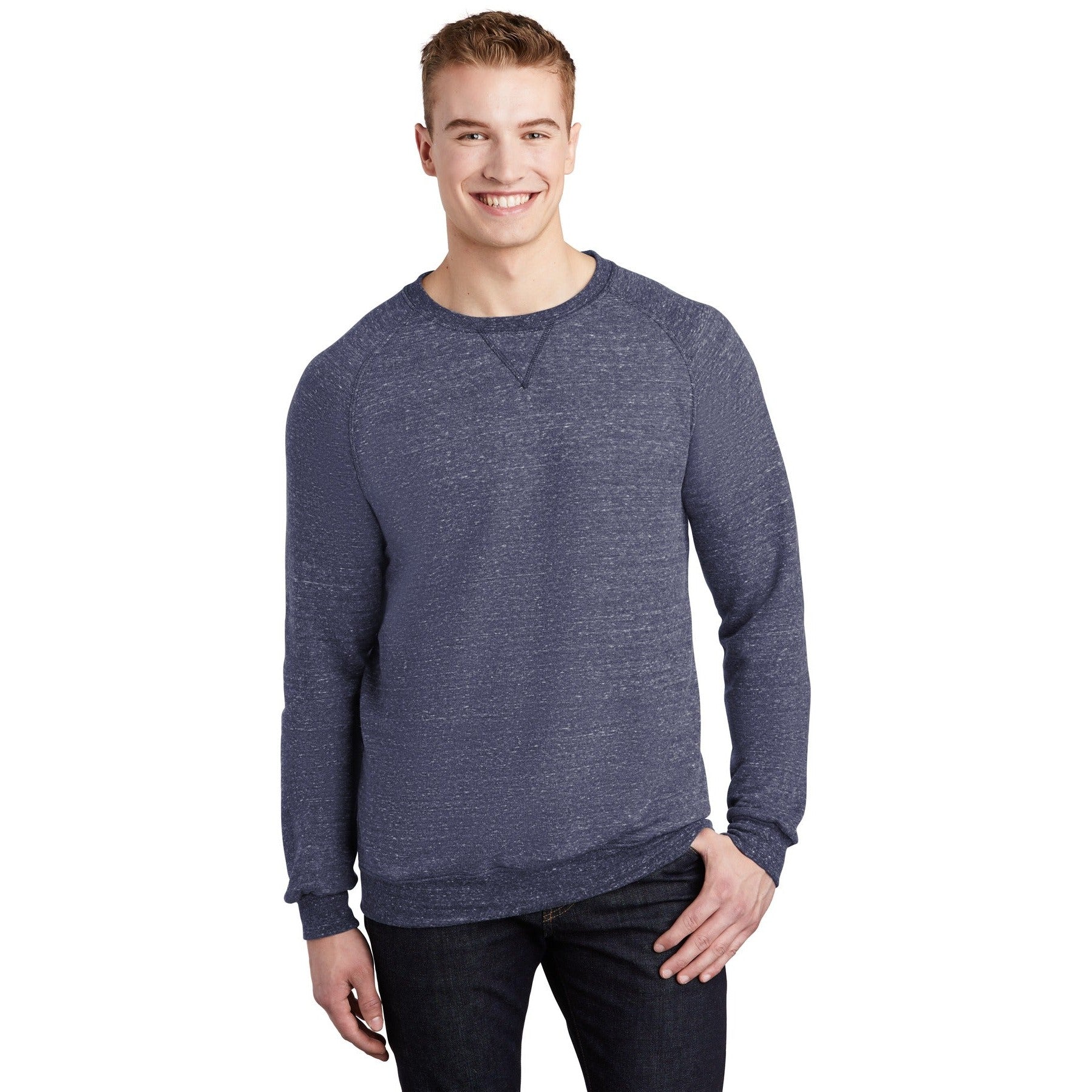 Jerzees-Jerzees ® Snow Heather French Terry Raglan Crew 91M-MedTech-4